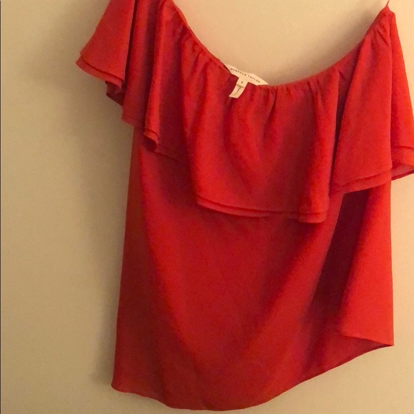 Rebecca Taylor One Shoulder Top in Candy Apple - Picture 5 of 5